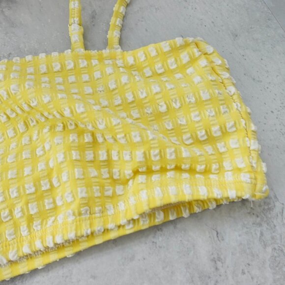 & Other Stories Bikini Top Medium Yellow Bralette Seersucker Light Swim - Picture 4 of 13